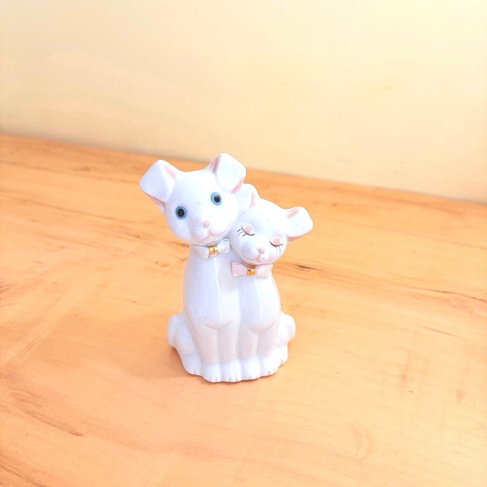 Rare Vtg Mid Century Ceramic Puppy Dog Planter Figurine Kitsch Japan MCM Cuddled